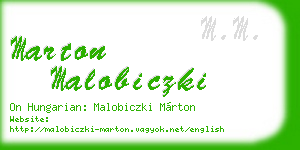 marton malobiczki business card